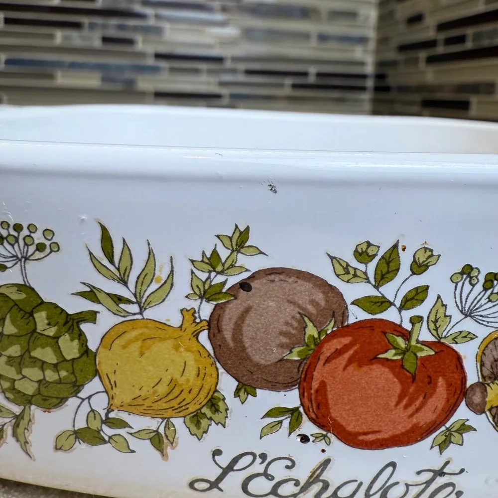VTG Corning Ware Spice O' Life L'Echalote 1qt Casserole Dish A-1-B USA No Lid